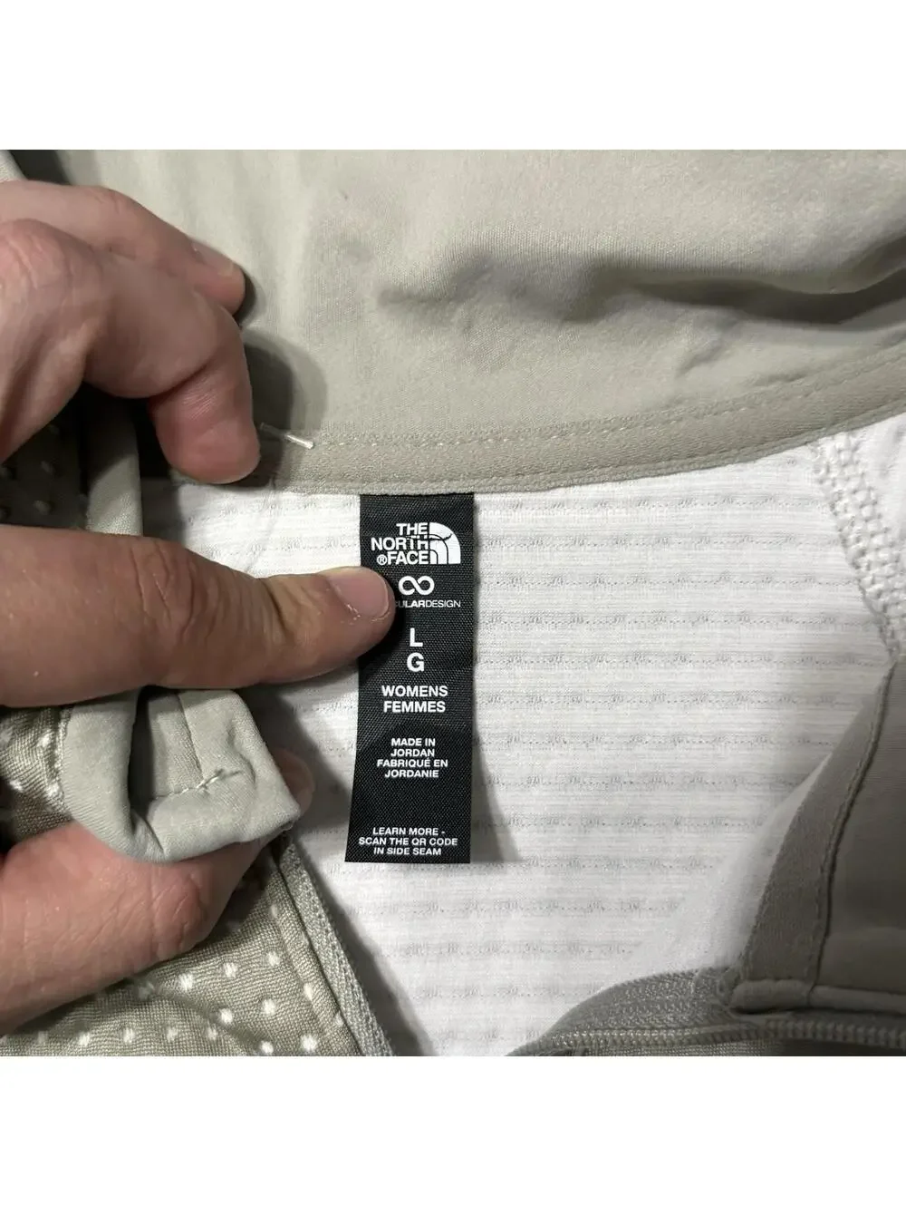 The North Face Dotknit Thermal 1/4 Zip Top Jacket Clay Grey Women’s Size Large - Picture 5 of 11